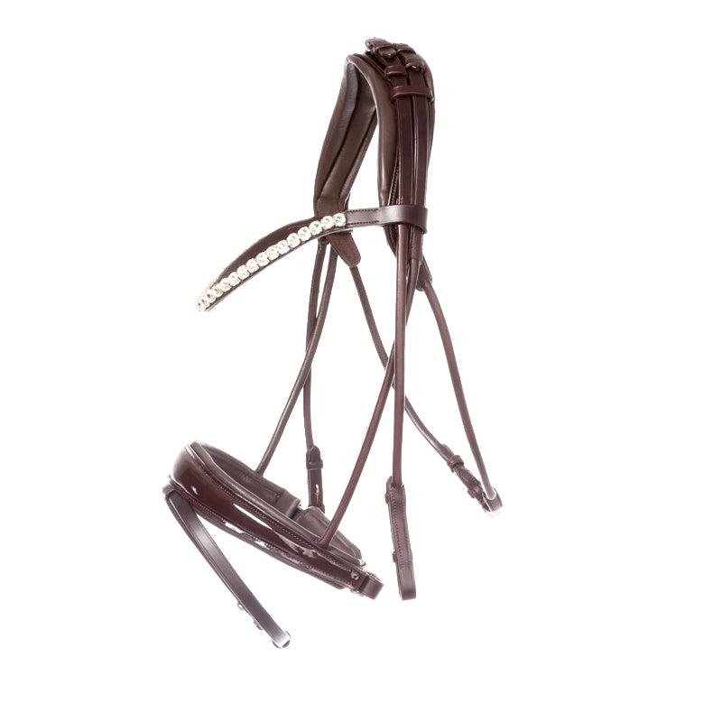 Florina Rolled Brown Patent Bridle