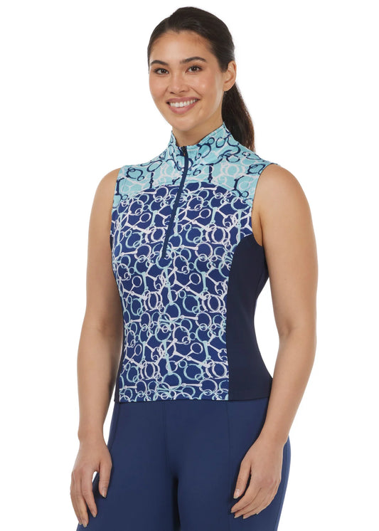 Print Mix Sleeveless Riding Top