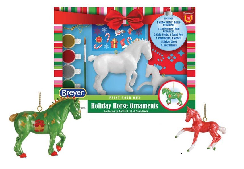 Breyer Paint Your Own Holiday Horse Ornaments- Draft & Foal || RETIRED