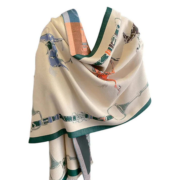 AWST Int'l Hunter Horses Acrylic Cashmere Scarf