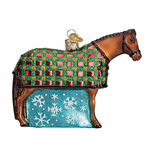 Blown Glass Ornament- Snowflake Horse