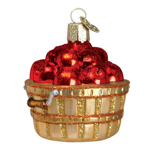 Blown Glass Ornament- Apple Basket