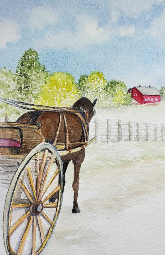 Back To The Barn || Original Watercolor by Diane Wood