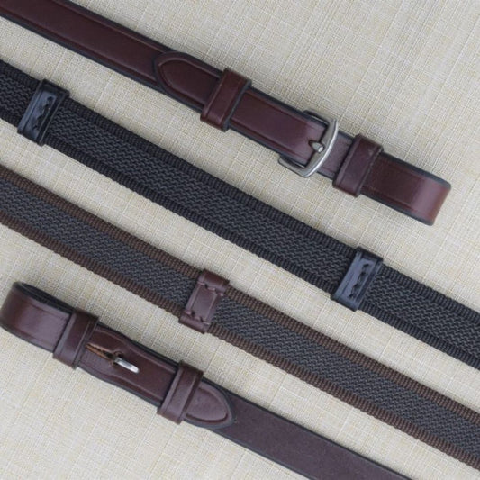 Black Oak Monkey Grip Reins- Brown Pin End