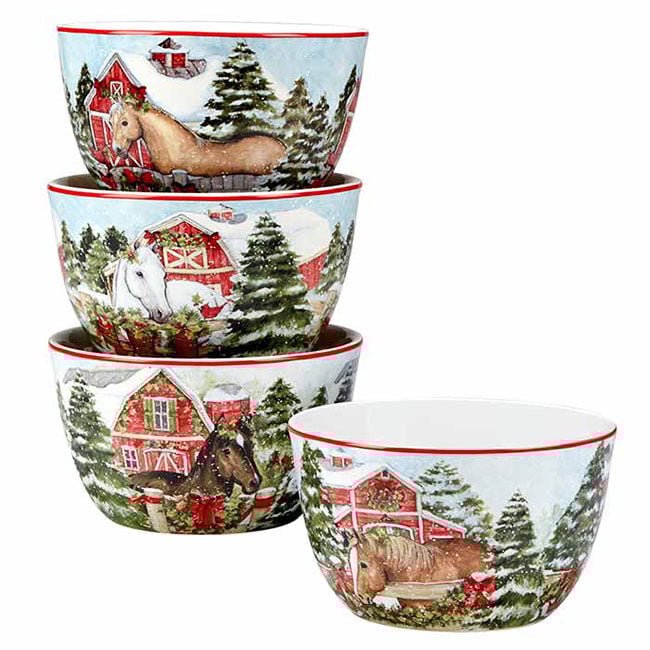 Snowy Farm Bowl Set