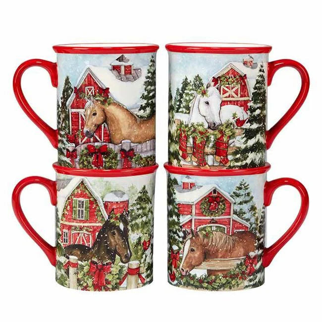 Snowy Farm Mug Set