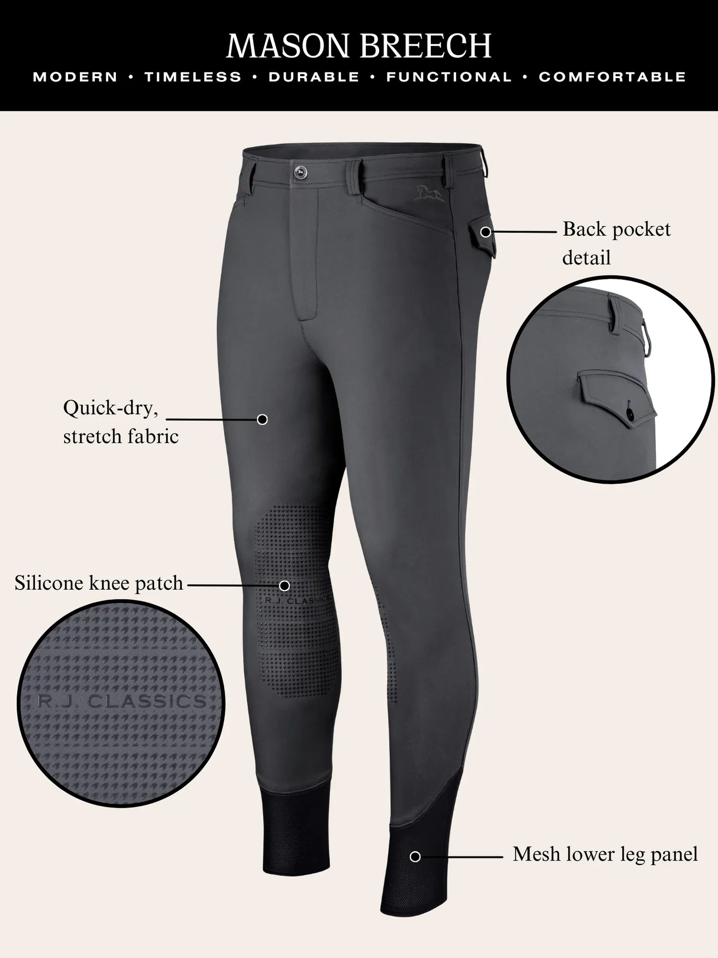 Men's Mason Knee Patch Breeches