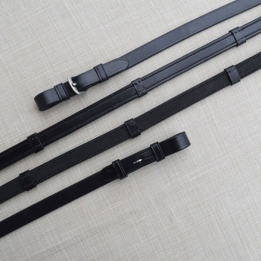 Red Barn Easy Grip Reins with Stops- Buckle End