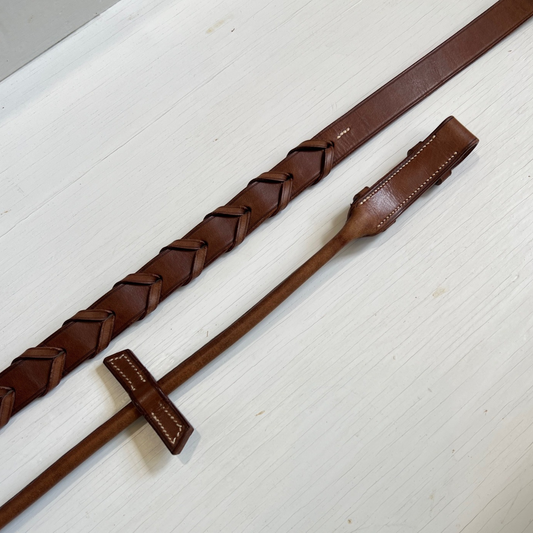 7/8" Laced Rolled Reins- Pin End || DISCONTINUED