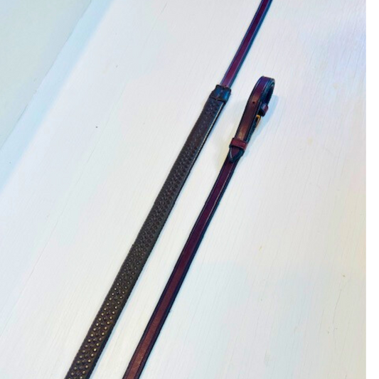 1/2" Large Pimple Rubber Reins- Buckle End