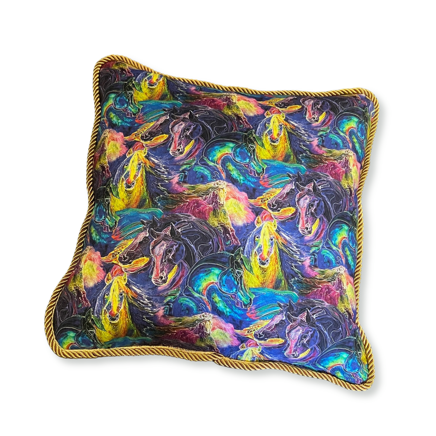 Neon Horses || Handmade EDouble Sided Throw Pillow