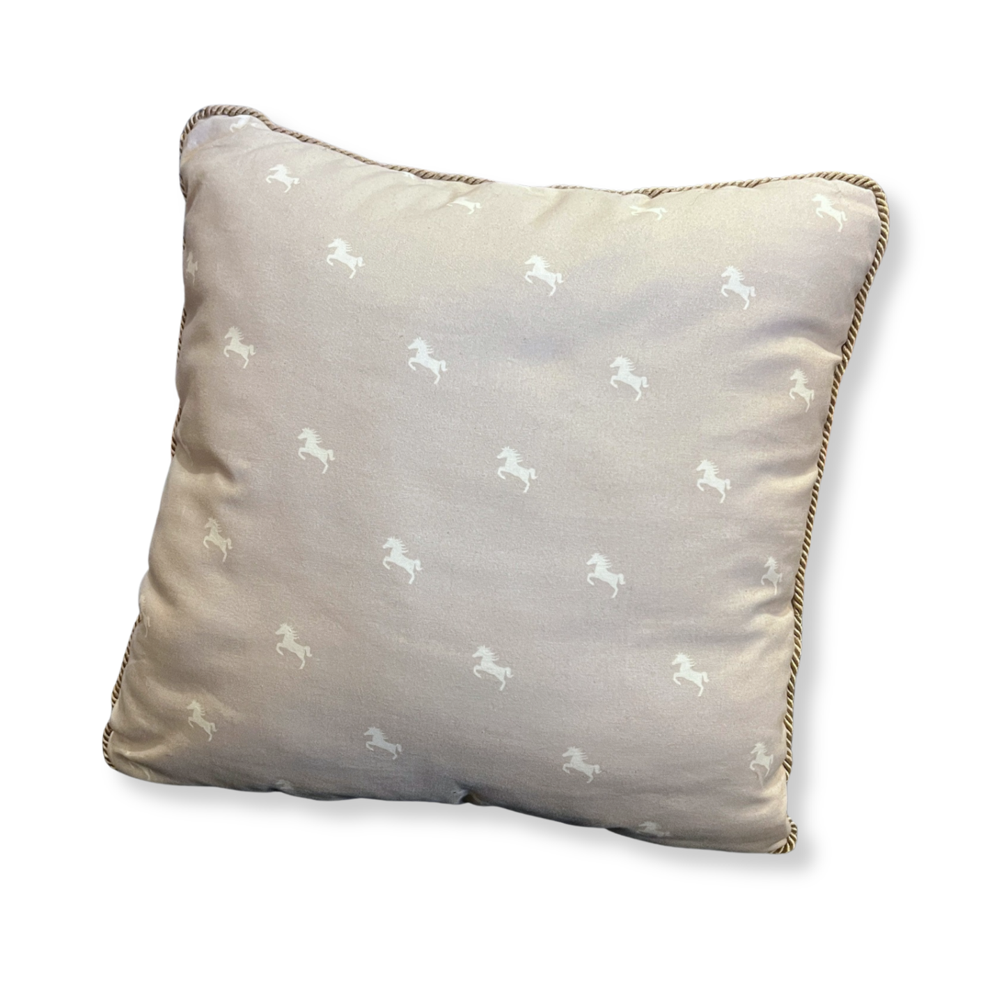 Taupe Horses || Handmade Medium Throw Pillow