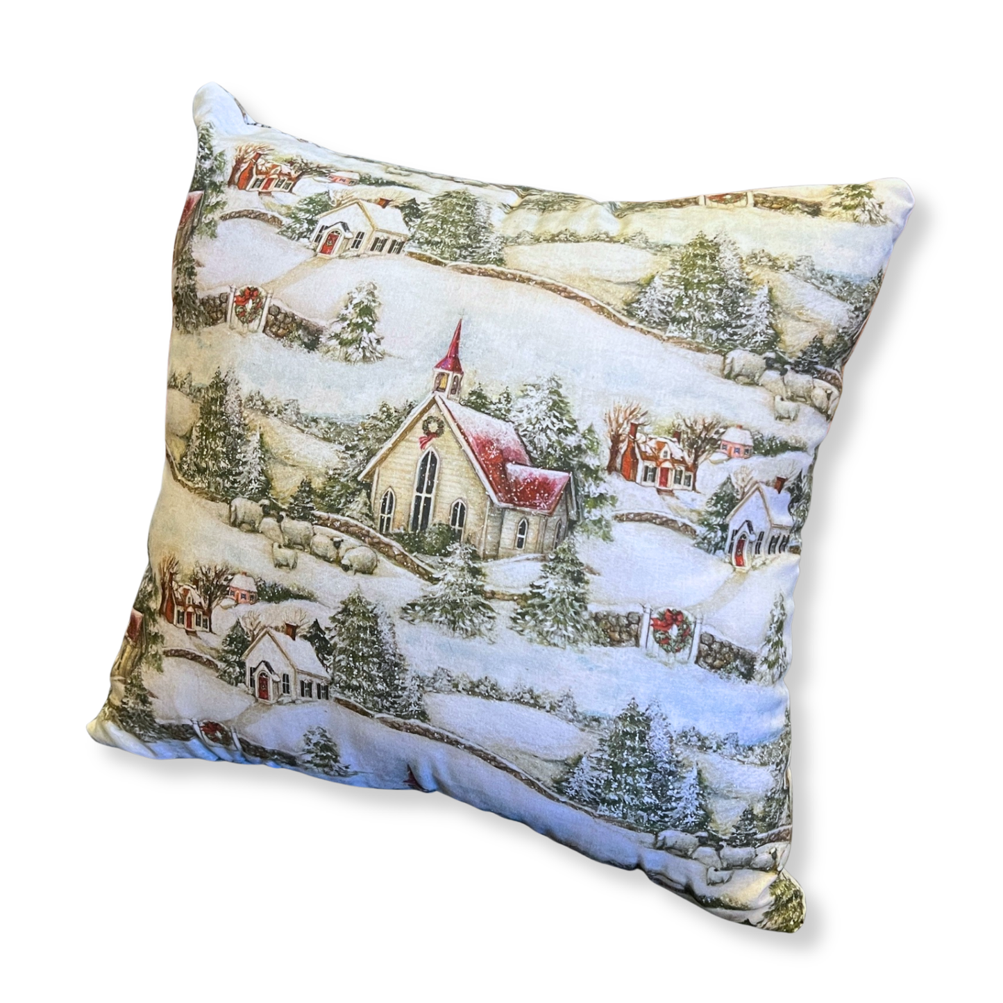 New England Winter || Handmade Medium Throw Pillow