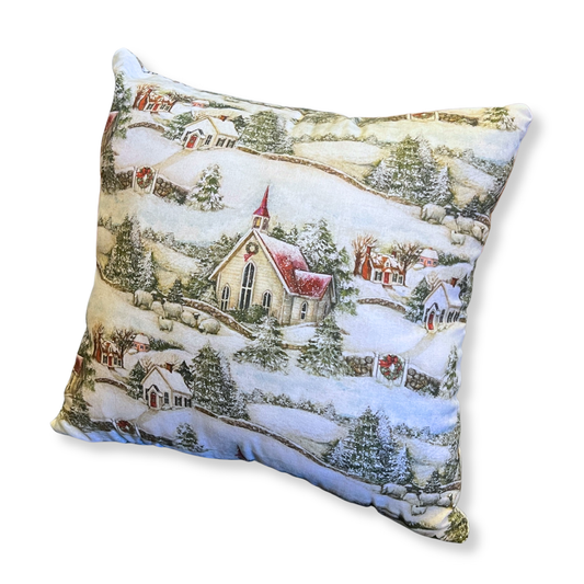 New England Winter || Handmade Medium Throw Pillow