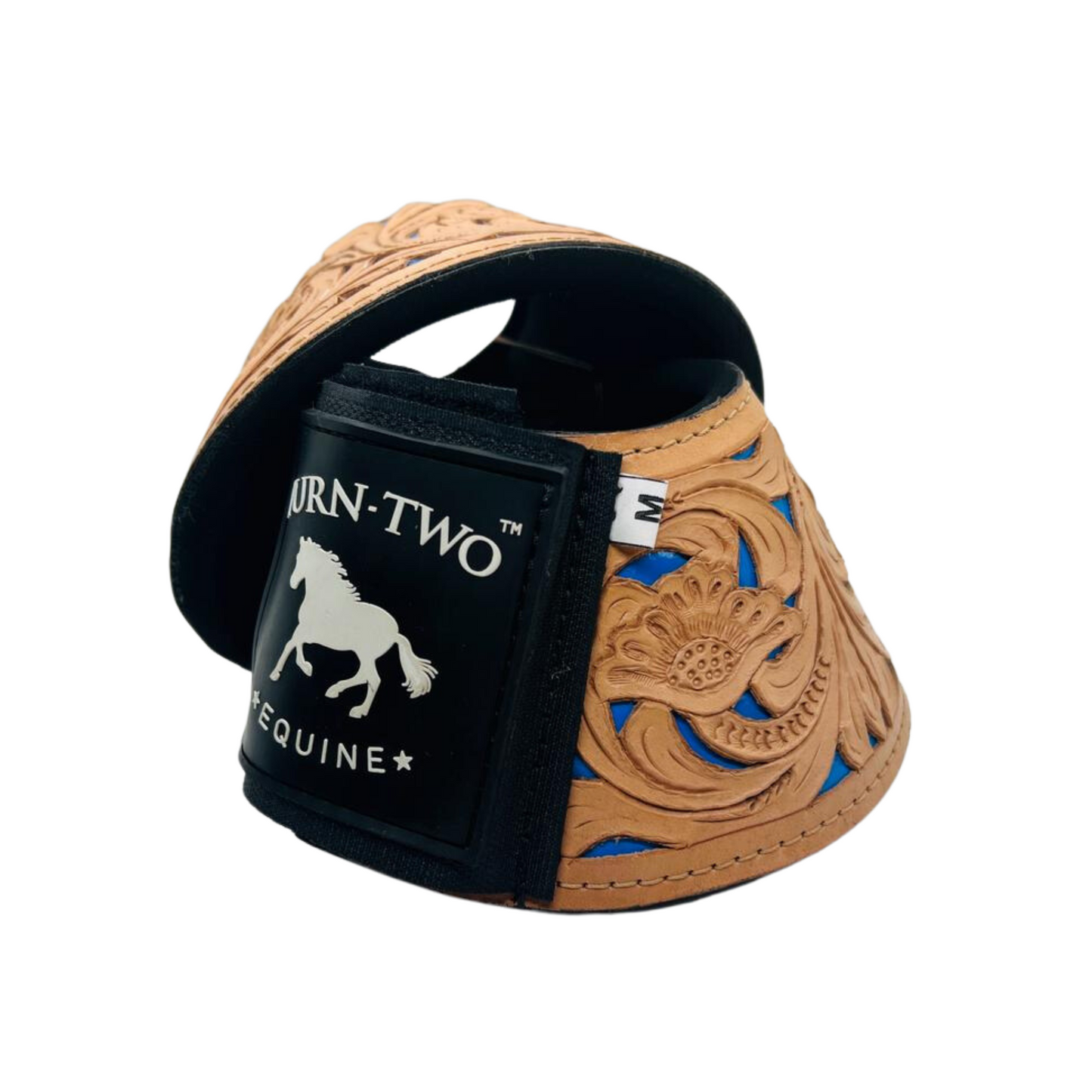 Turn Two || Mesquite Tooled No Turn Bell Boots || Light Blue ONLY