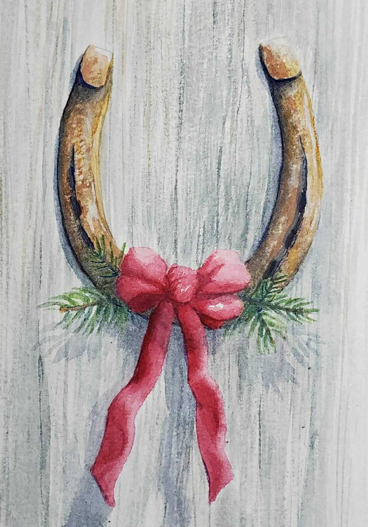 Holiday Horseshoe || Original Watercolor by Diane Wood
