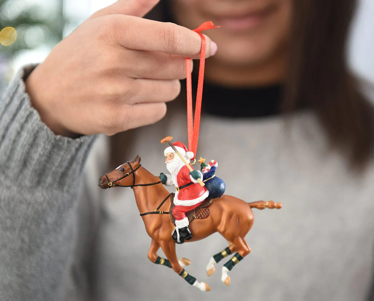 Breyer Polo Playing Santa Ornament || RETIRED