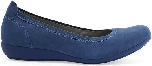Laura's Loft || Kristen Nubuck Flat || Blue Size 38 ONLY