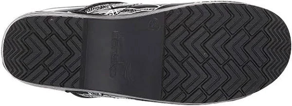 Professional Floral Patent Black