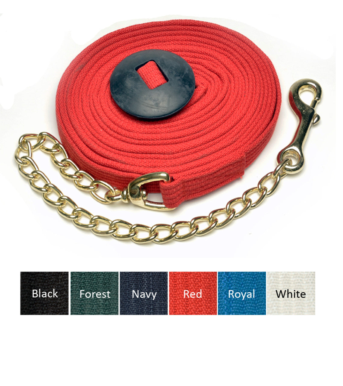 Cotton Webbing Lunge Line with Chain