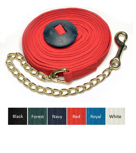 Cotton Webbing Lunge Line with Chain