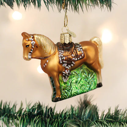 Blown Glass Ornament- Western Horse