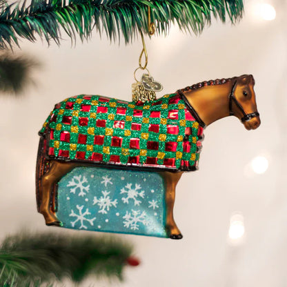Blown Glass Ornament- Snowflake Horse