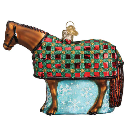 Blown Glass Ornament- Snowflake Horse