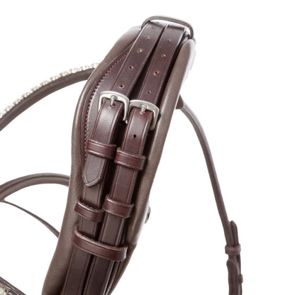 Florina Rolled Brown Patent Bridle