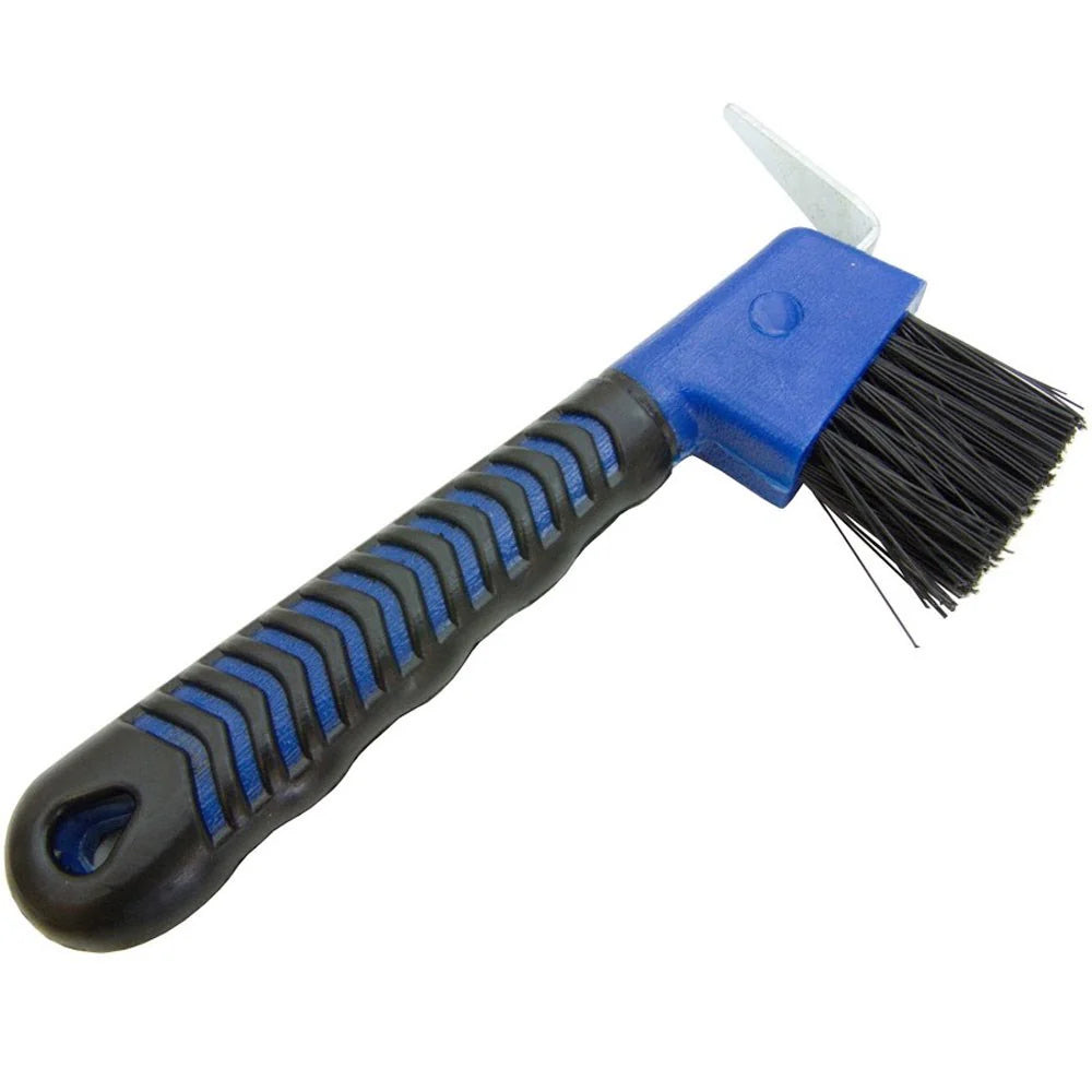 Rubber Grip Hoof Pick with Brush