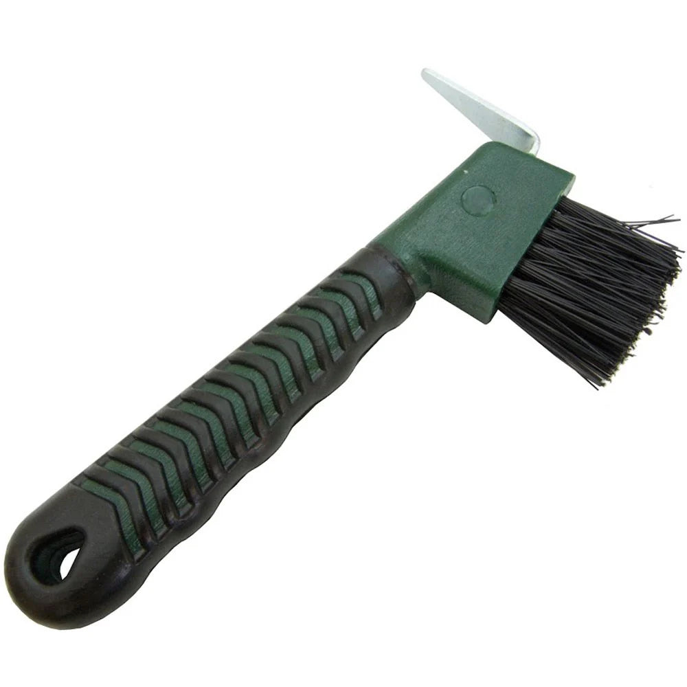 Rubber Grip Hoof Pick with Brush