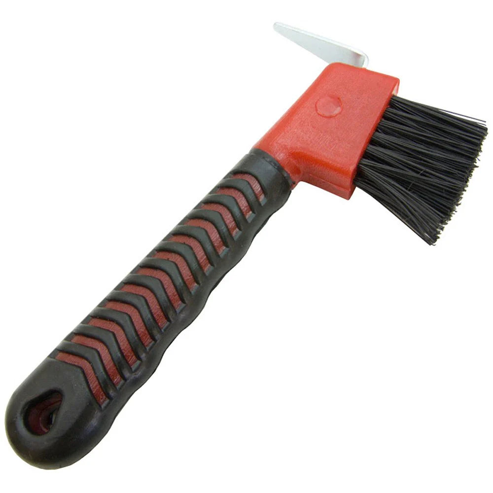 Rubber Grip Hoof Pick with Brush