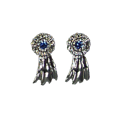 Blue Ribbon Earrings || Gold