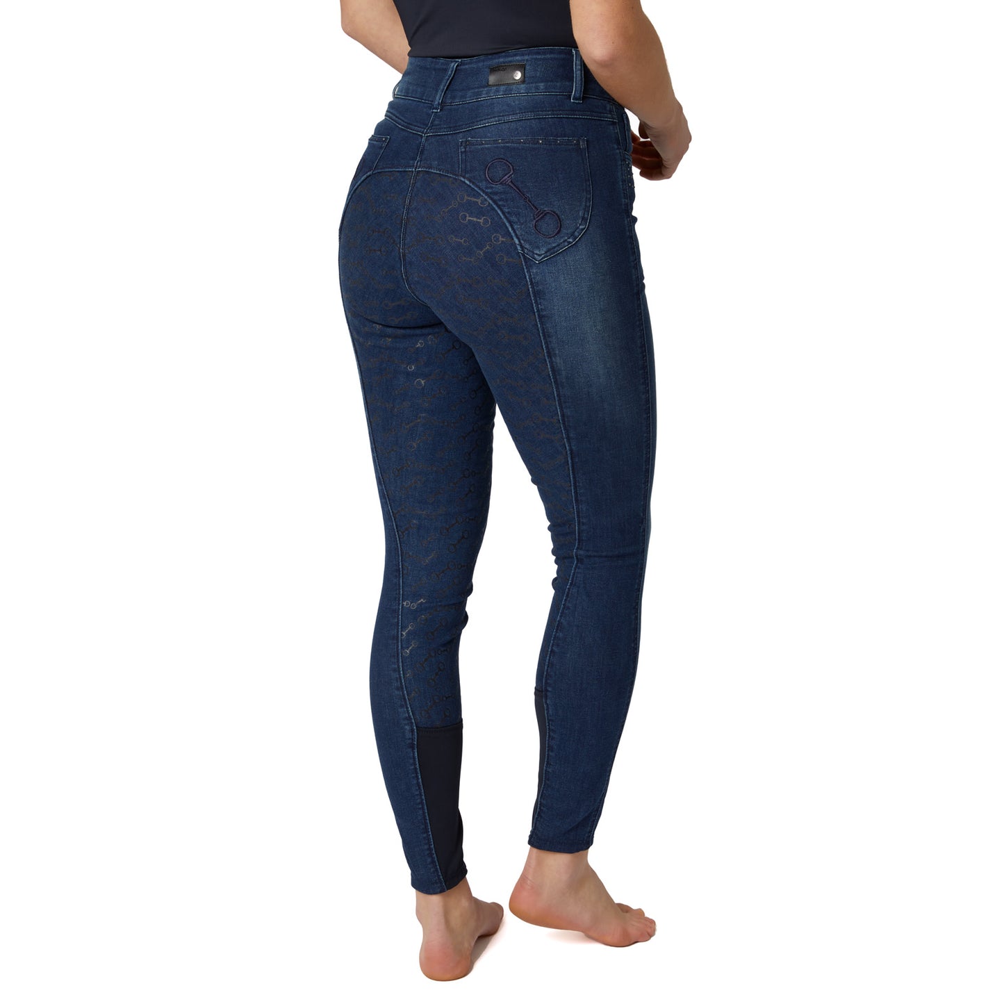 Kaia Denim Full Seat Breech with Crystals || Size 22 ONLY