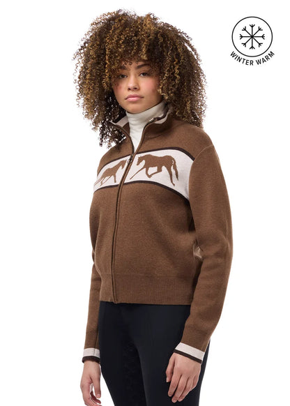 Reflections Horse Full Zip Sweater