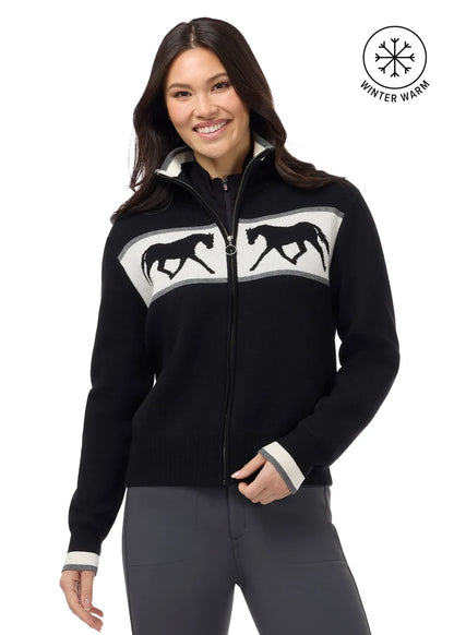 Reflections Horse Full Zip Sweater