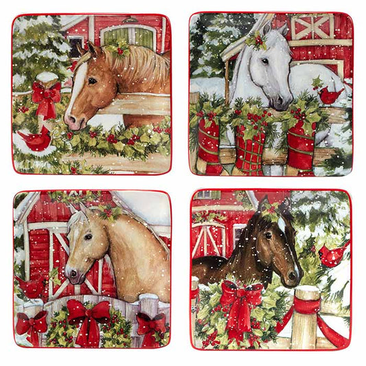 Snowy Farm Plate Set