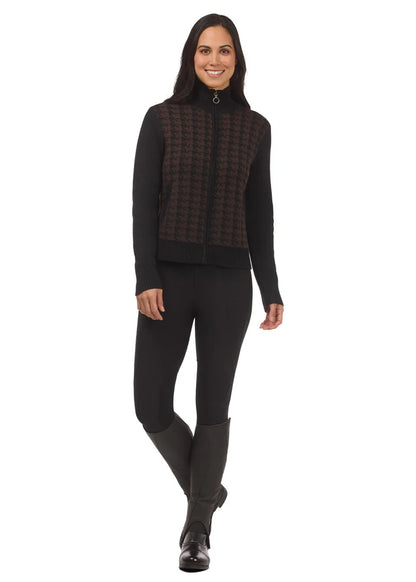 EQ Houndstooth Full Zip Sweater