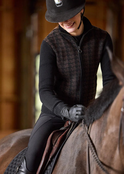 EQ Houndstooth Full Zip Sweater