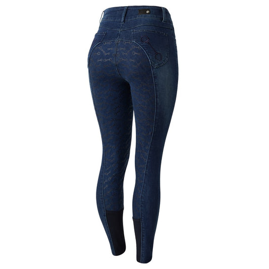 Kaia Denim Full Seat Breech with Crystals || Size 22 ONLY