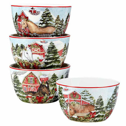 Snowy Farm Bowl Set
