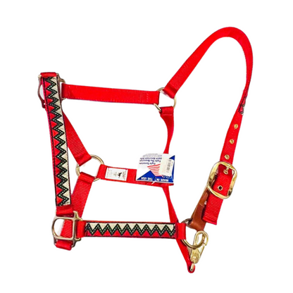 Ronmar || Nylon Overlay Breakaway Halter || Cheers Red || Cob Size ONLY