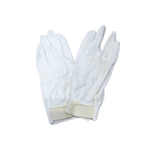 White Cotton Grip Riding Gloves || Size XS and S ONLY