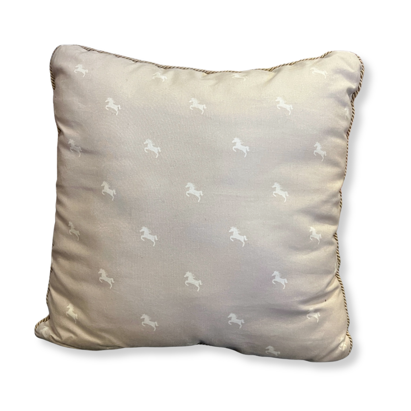 Taupe Horses || Handmade Medium Throw Pillow