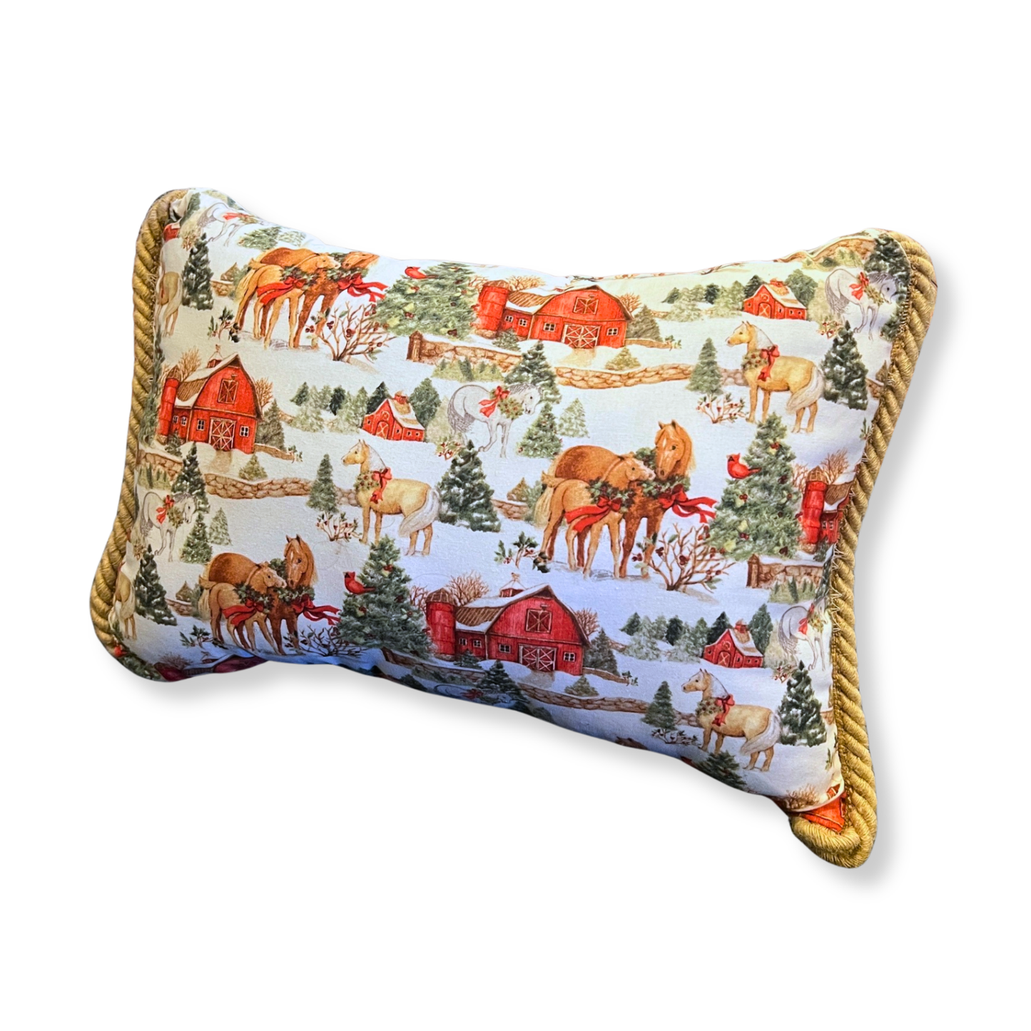 Holiday At The Farm || Handmade Small Throw Pillow