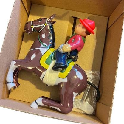 Cowboy With Whip Vintage Wind Up Toy || New in Box