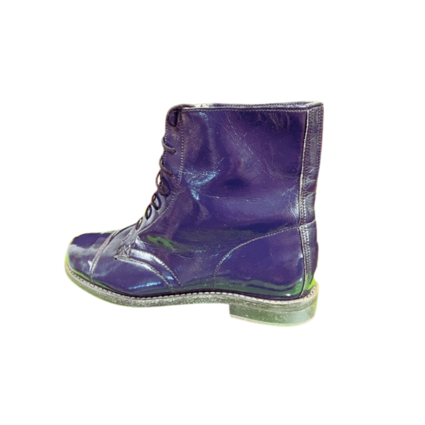 Laced Navy Blue Patent Paddock Boot || Ladie's Size 8 1/2 ONLY