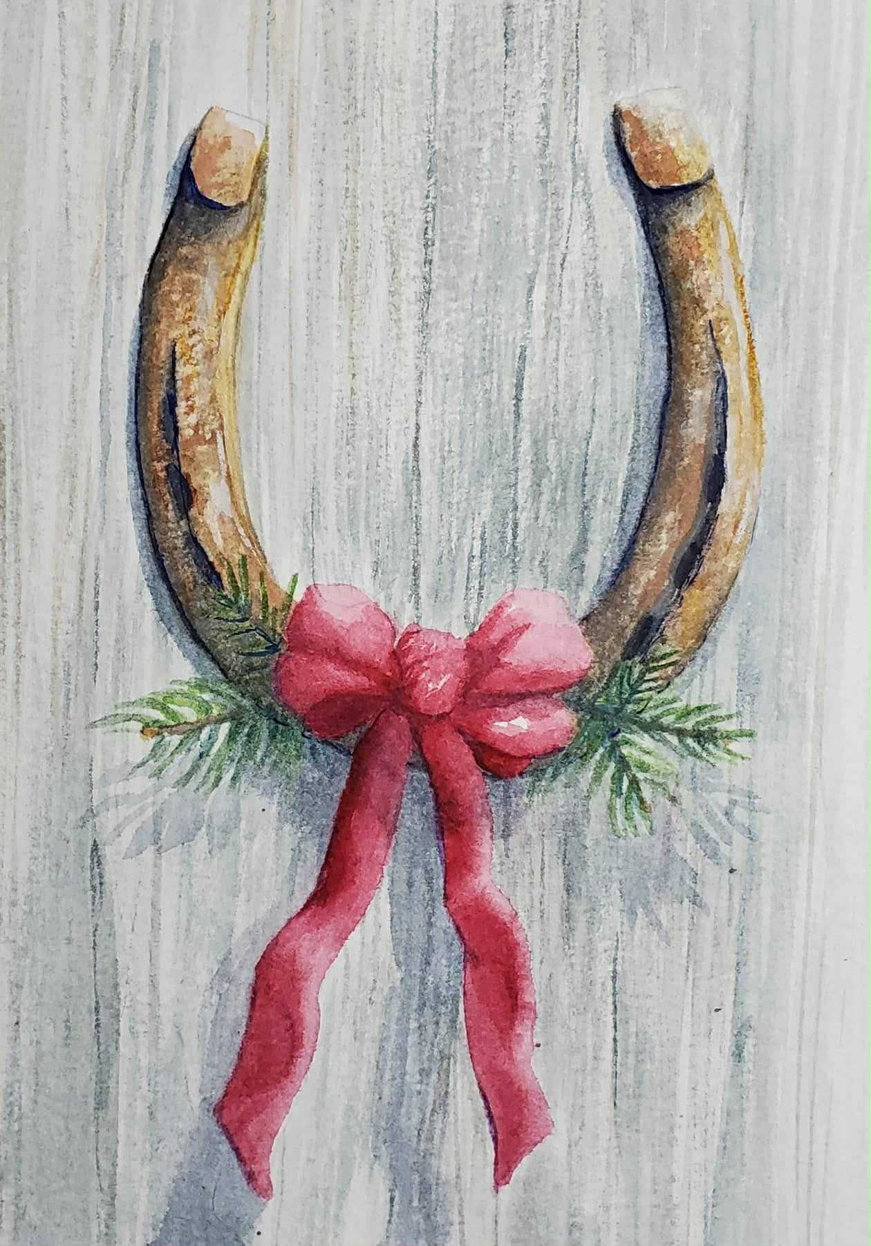 Holiday Horseshoe || Original Watercolor by Diane Wood