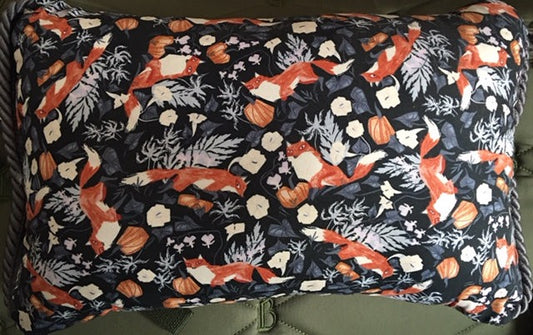 Handmade Pillow with Foxes 12"x18"