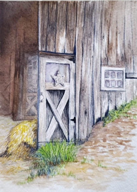 Diane Wood Watercolor ~ Barn Bling 8"x10"